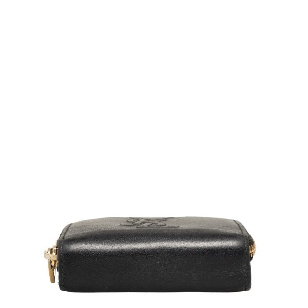 1 0131610 4 Saint Laurent YSL Logo Bifold Wallet Compact Wallet GUE568985 Black Leather