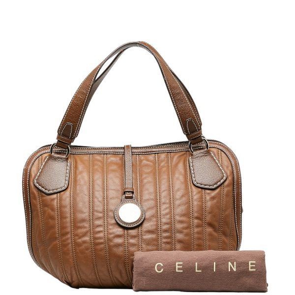 1 0131800 10 CELINE Handbag Tote Bag Brown Leather