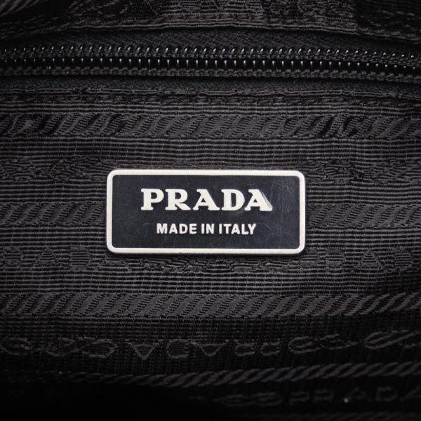 1 0134186 11 PRADA Triangle Logo Plate Crossbody Shoulder Bag Black Nylon