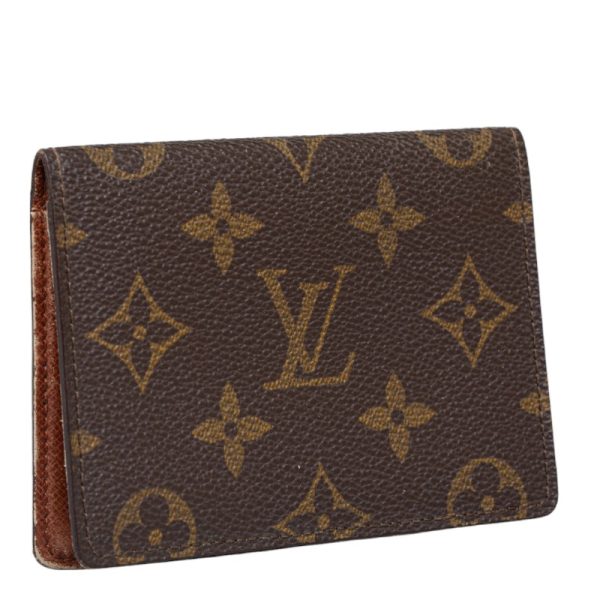 1 0134481 2 Louis Vuitton Monogram Porte 2 Cult Vertical Pass Card Case M60533 Brown