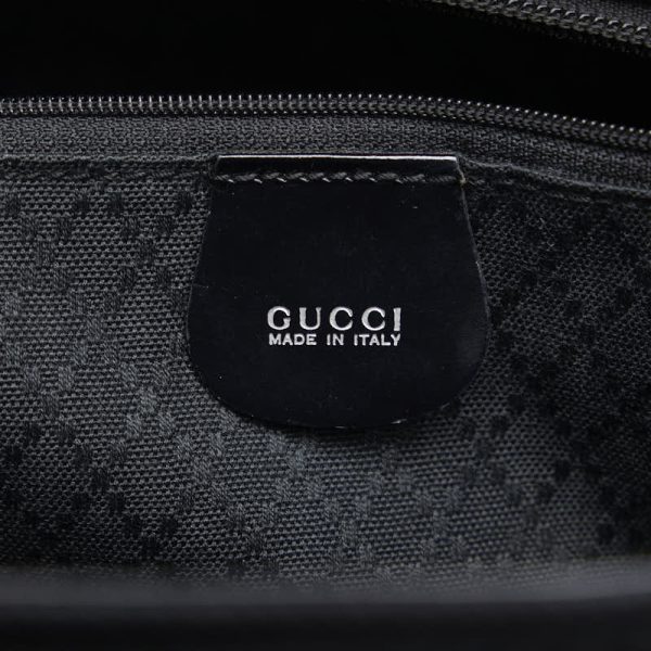 1 0135094 9 Gucci Bamboo Handbag Shoulder Bag Black Nylon Leather