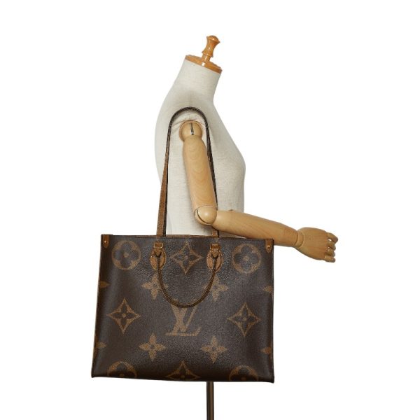 1 0135315 10 Louis Vuitton Reverse Giant On the Go GM Shoulder Bag 2WAY Brown