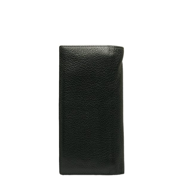 1 0136444 3 Prada Long Wallet Black Leather