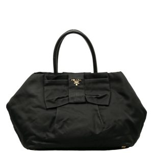 1 0136723 1 Prada Leather 2WAY Bag Black Shoulder