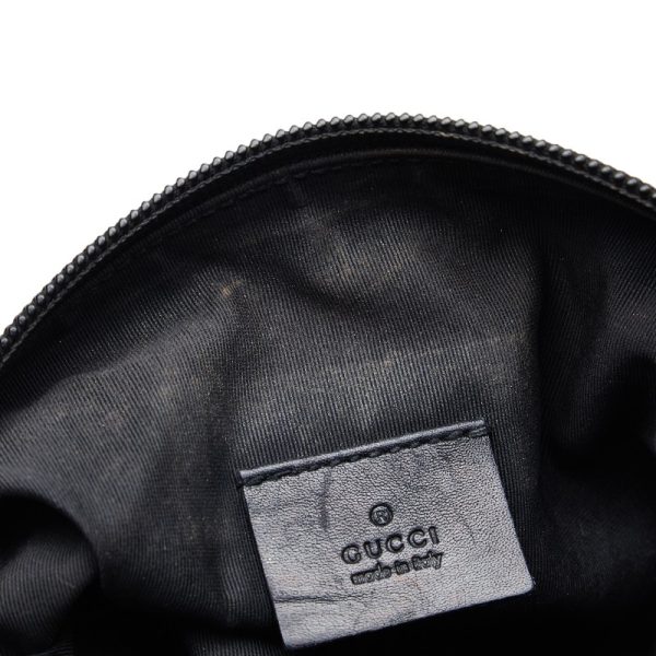 1 0137376 5 Gucci GG Canvas Pouch 29595 Black Canvas Leather