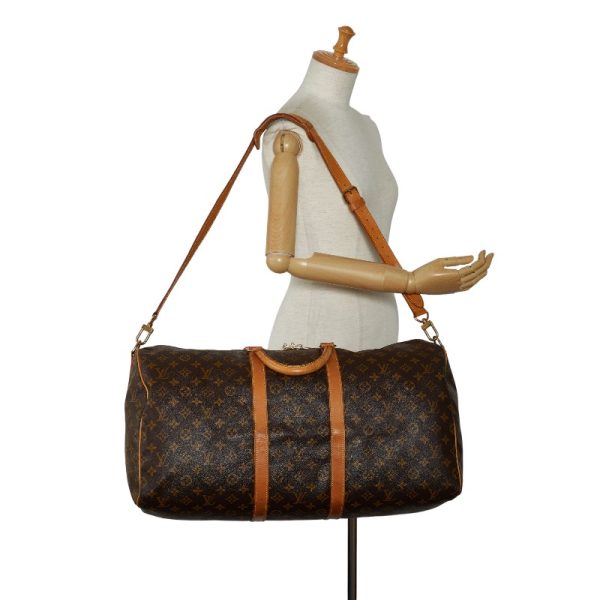 1 0137532 12 Louis Vuitton Monogram Keepall Bandouliere 55 Bag M41414 Brown