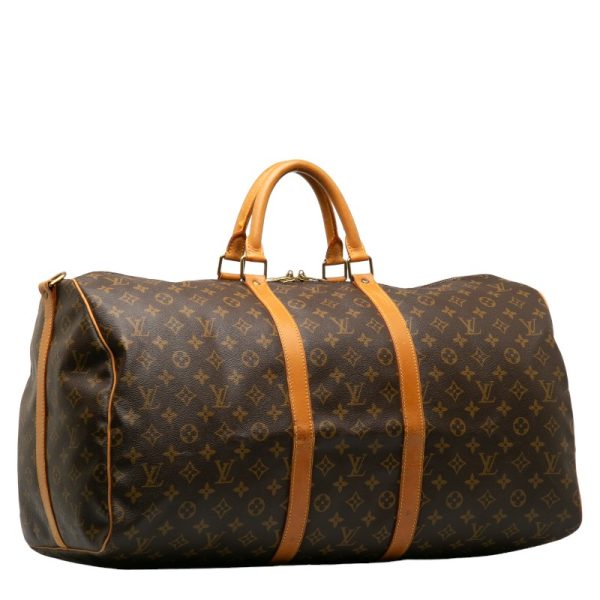 1 0137532 3 Louis Vuitton Monogram Keepall Bandouliere 55 Bag M41414 Brown