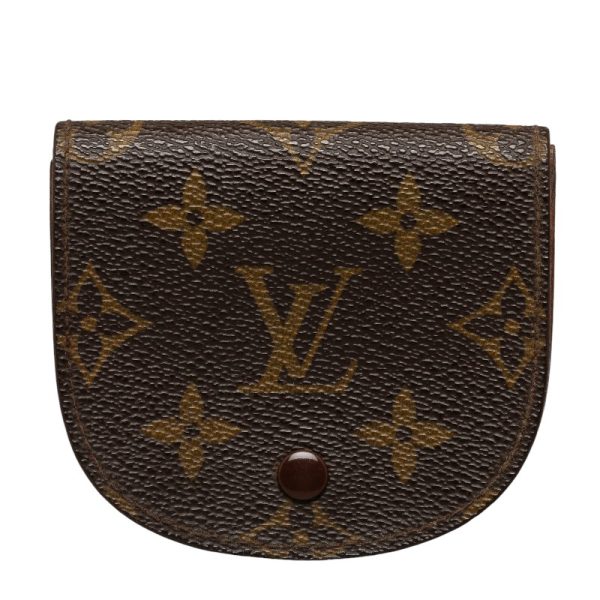 1 0138032 1 Louis Vuitton Monogram Porte Monet Guzet Coin Case Brown PVC Leather