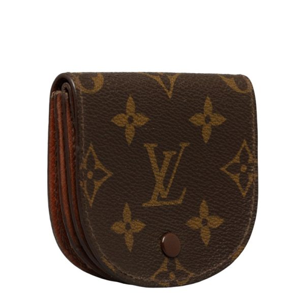 1 0138032 2 Louis Vuitton Monogram Porte Monet Guzet Coin Case Brown PVC Leather