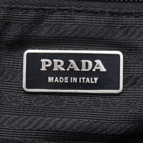 1 0138061 9 PRADA Triangle Logo Plate Crossbody Shoulder Bag Black Nylon