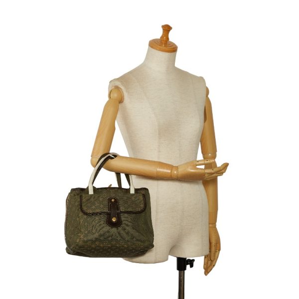 1 0138593 13 Louis Vuitton Monogram Mini Sac Marie Kate Handbag M92507 Noir Khaki Canvas Leather