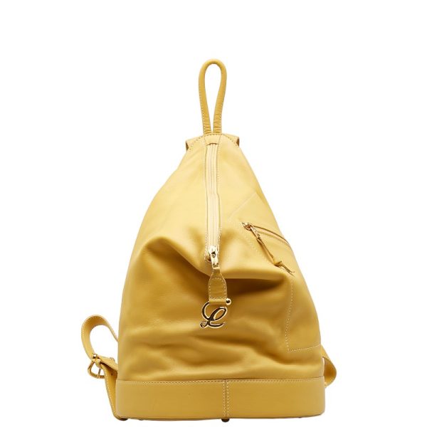 1 0139033 2 LOEWE Anagram Anton Rucksack Backpack Mustard Yellow Leather