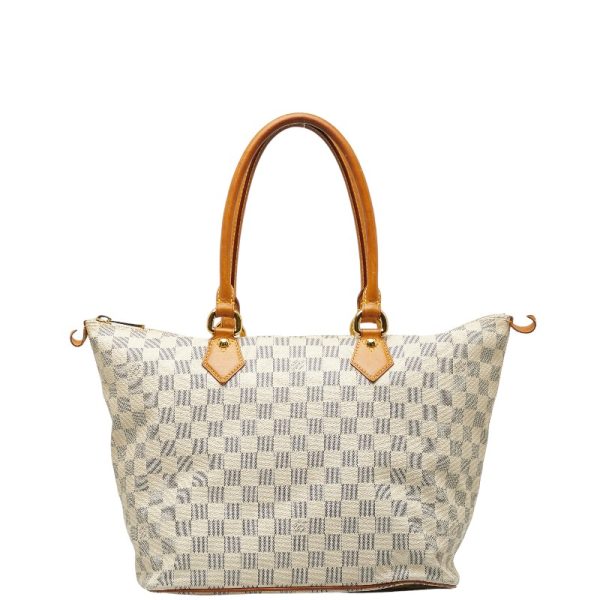 1 0139216 1 Louis Vuitton Damier Azur Saleya MM shoulder bag N51185 white