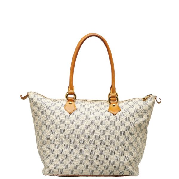 1 0139216 3 Louis Vuitton Damier Azur Saleya MM shoulder bag N51185 white