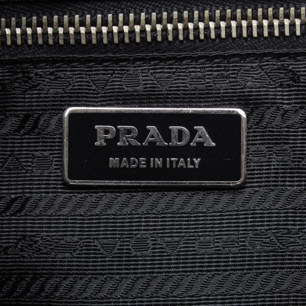 1 0140206 7 Prada Triangle Logo Plate Handbag Tote Bag BR2506 Black Nylon Leather