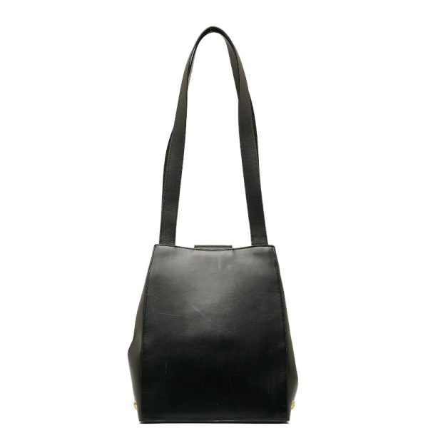 1 0140283 3 Salvatore Ferragamo Studded Tote Bag AN 21 5212 Black Leather