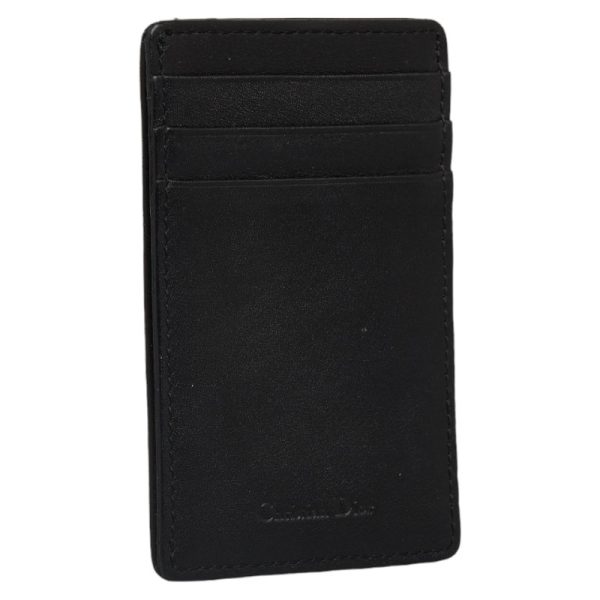 1 0140309 2 Dior Card Case Pass Case Black Ostrich