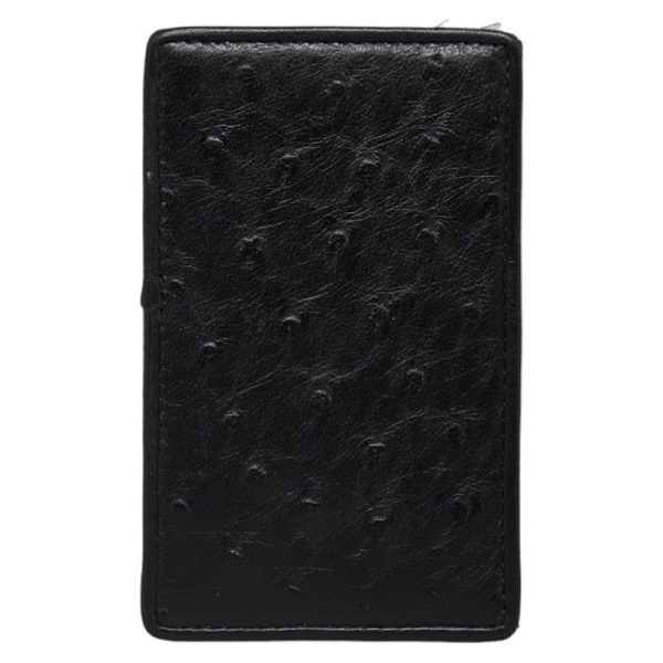 1 0140309 3 Dior Card Case Pass Case Black Ostrich