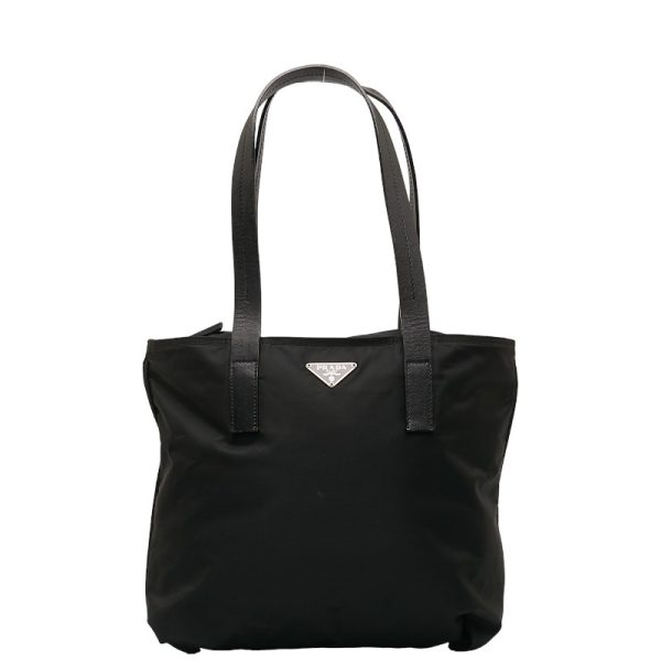 1 0140673 1 Prada Tote Bag Handbag Black Nylon Leather