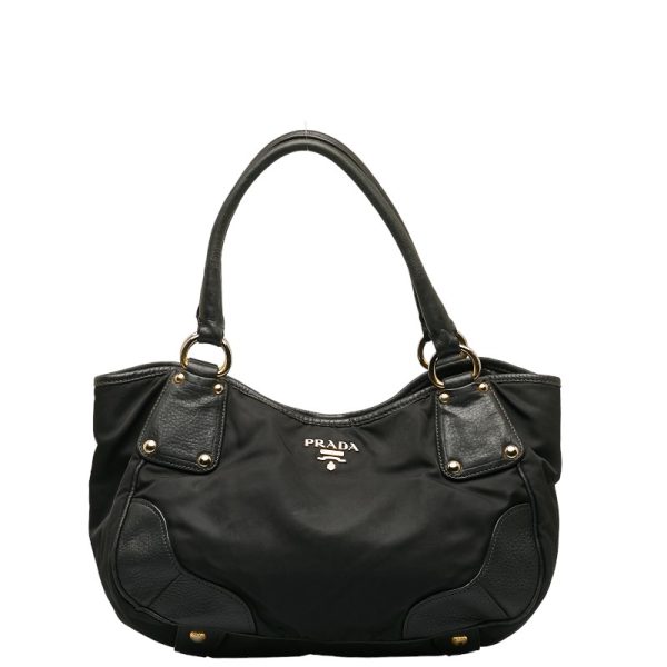 1 0140739 1 Prada Handbag Black Nylon Leather