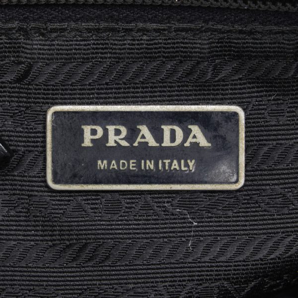 1 0141225 8 PRADA Triangle Logo Plate Crossbody Shoulder Bag Black Nylon Leather