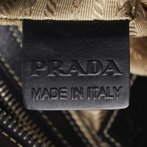 1 0141248 8 Prada Logo Jacquard Shoulder Bag BT0537 Beige Black