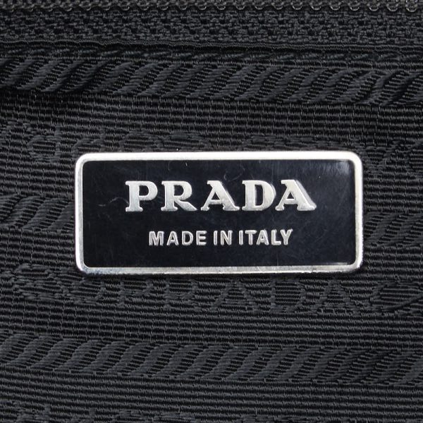 1 0141522 10 Prada Triangle Logo Plate Crossbody Shoulder Bag BT0168 Black Nylon