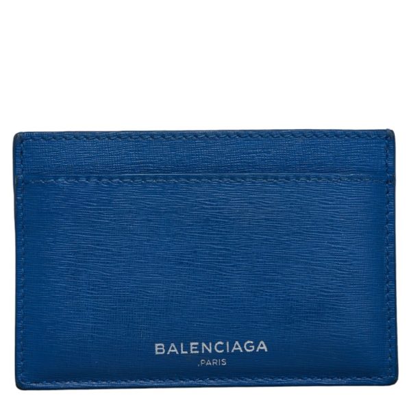 1 0141675 1 Balenciaga Card Case Pass Case Blue Gray Leather