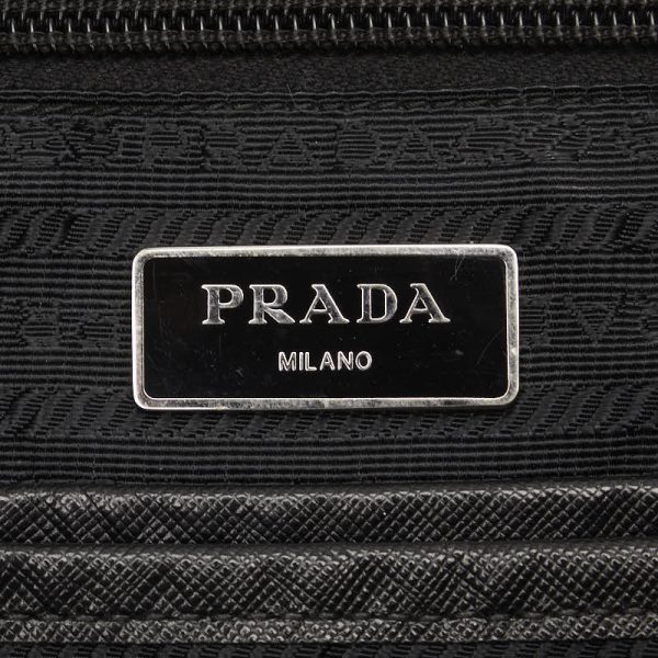 1 0141936 9 Prada Triangle Logo Plate Tote Bag Shoulder Bag 2WAY Black Nylon Leather