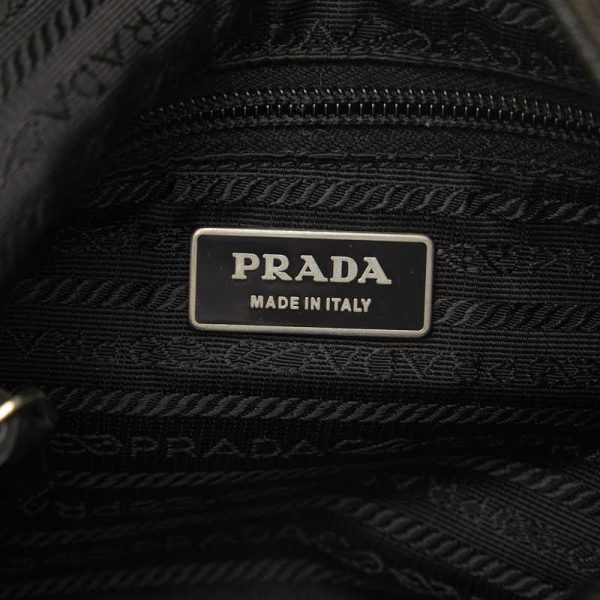 1 0142657 7 PRADA Triangle Logo Plate Crossbody Shoulder Bag Black Nylon