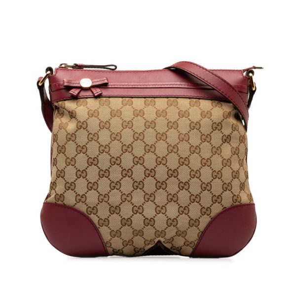 1 0142701 1 Gucci GG Canvas Princy Shoulder Bag Wine Red