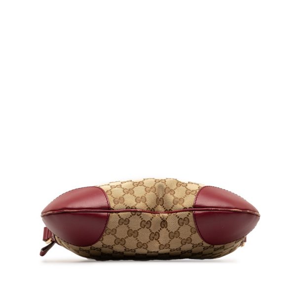 1 0142701 4 Gucci GG Canvas Princy Shoulder Bag Wine Red