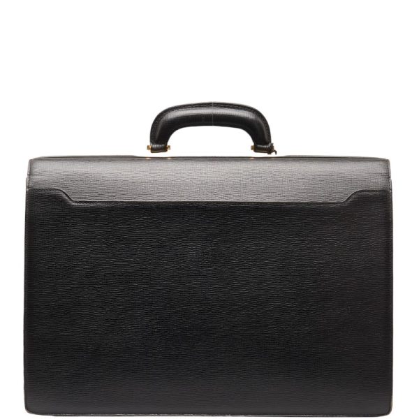 1 0142775 3 LOEWE Anagram Business Bag Briefcase Document Bag Black Leather