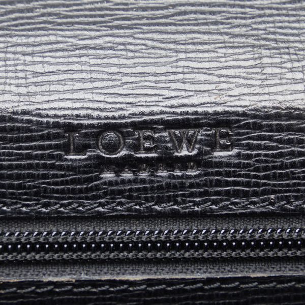 1 0142775 8 LOEWE Anagram Business Bag Briefcase Document Bag Black Leather