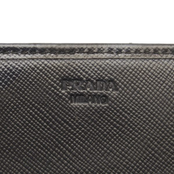 1 0143531 11 Prada SAFFIANO FIOCCO Ribbon Long Wallet Black Leather