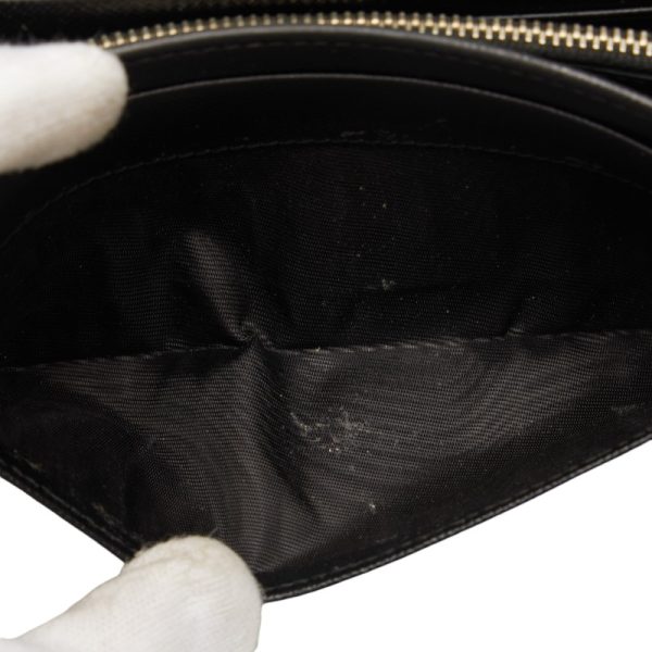 1 0143531 8 Prada SAFFIANO FIOCCO Ribbon Long Wallet Black Leather