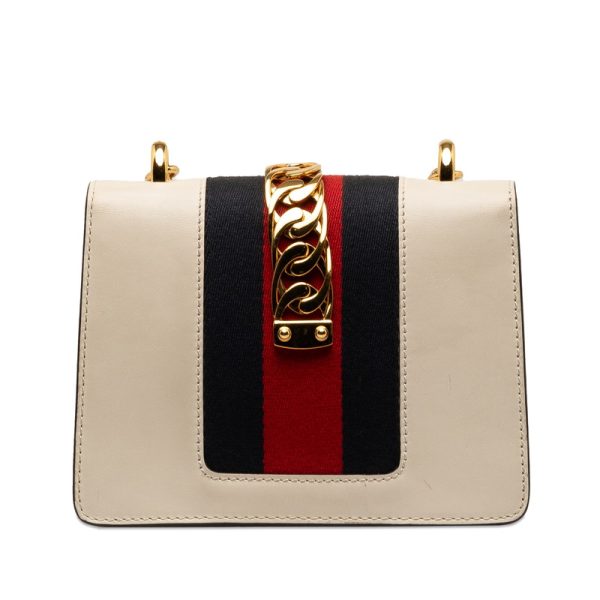 1 0143568 3 Gucci Sherry Line Sylvie Small Crossbody Chain Shoulder Bag White