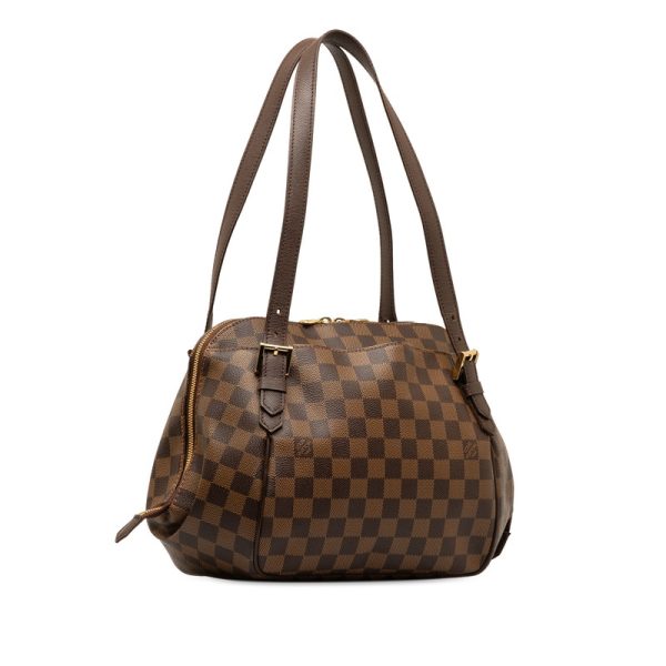 1 0143569 2 Louis Vuitton Damier Belem MM N51174 Brown Leather