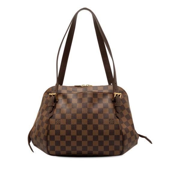 1 0143569 3 Louis Vuitton Damier Belem MM N51174 Brown Leather