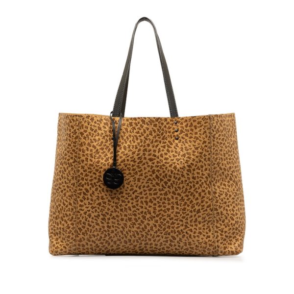 1 0143578 1 Bottega Veneta Intreccio Mirage Tote Leopard Tote Beige Black