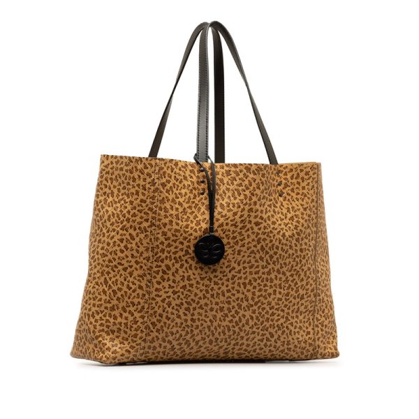 1 0143578 2 Bottega Veneta Intreccio Mirage Tote Leopard Tote Beige Black