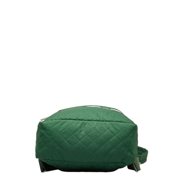 1 0144231 5 CHANEL Rucksack Backpack Green Nylon Leather