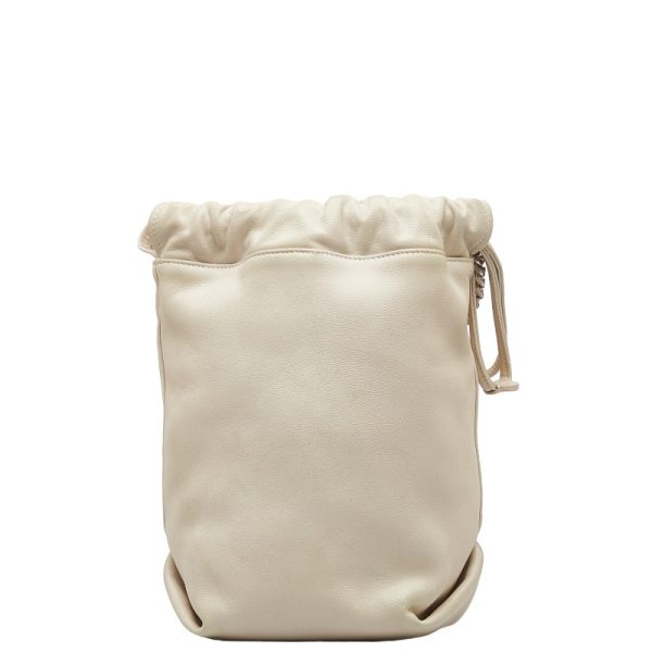 1 0144454 4 Saint Laurent Teddy Small Crossbody Chain Shoulder Bag White