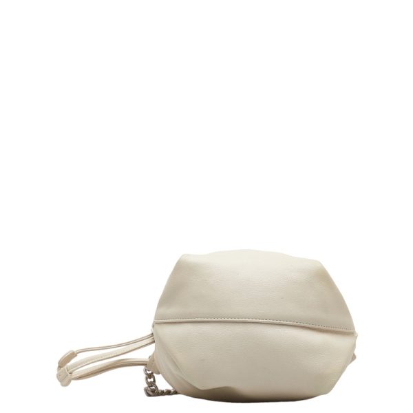 1 0144454 5 Saint Laurent Teddy Small Crossbody Chain Shoulder Bag White