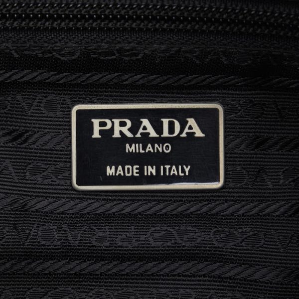 1 0145272 8 Prada Triangle Logo Plate Handbag Shoulder Bag Black Nylon