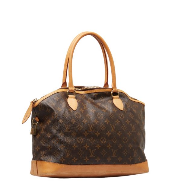 1 0145375 2 Louis Vuitton Monogram Lockit Horizontal Handbag M40104 Brown