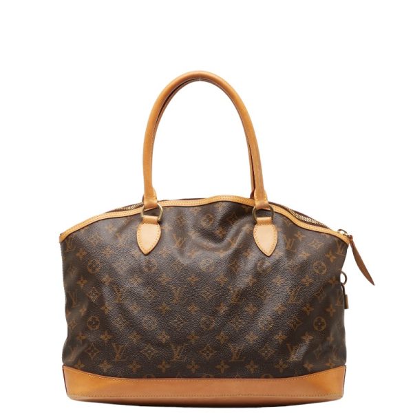 1 0145375 3 Louis Vuitton Monogram Lockit Horizontal Handbag M40104 Brown