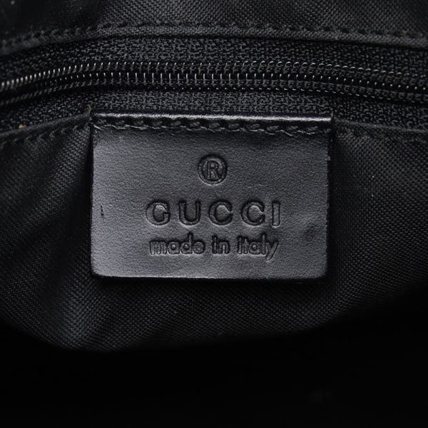 1 0145385 7 Gucci GG Canvas One Shoulder Bag Black Leather