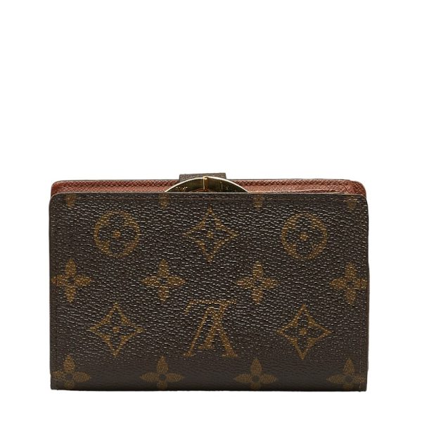 1 0145711 3 Louis Vuitton Monogram Viennois Wallet M61663 Brown Leather