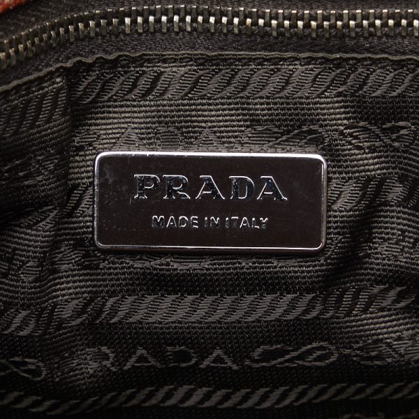 1 0145729 8 Prada Triangle Logo Plate Tote Bag Khaki Brown Canvas Leather